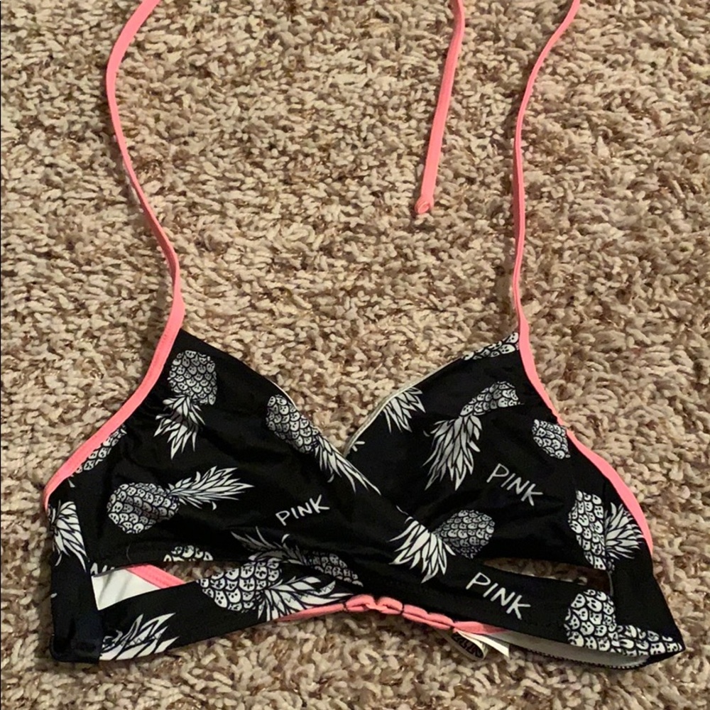 PINK pineapple wrap bikini top
